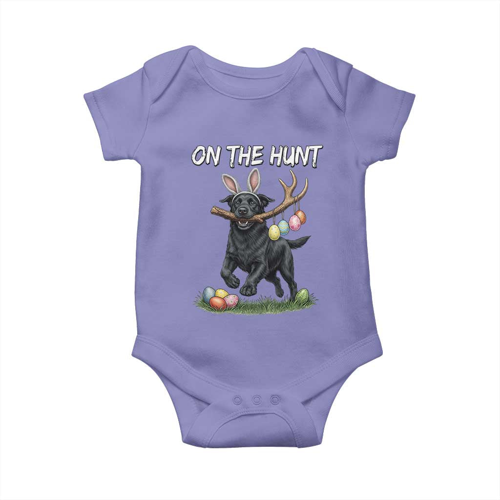 Funny Easter Hunting Dog Baby Onesie Labrador Bunny Ears On The Hunt TS12 Violet Print Your Wear