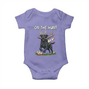 Funny Easter Hunting Dog Baby Onesie Labrador Bunny Ears On The Hunt TS12 Violet Print Your Wear