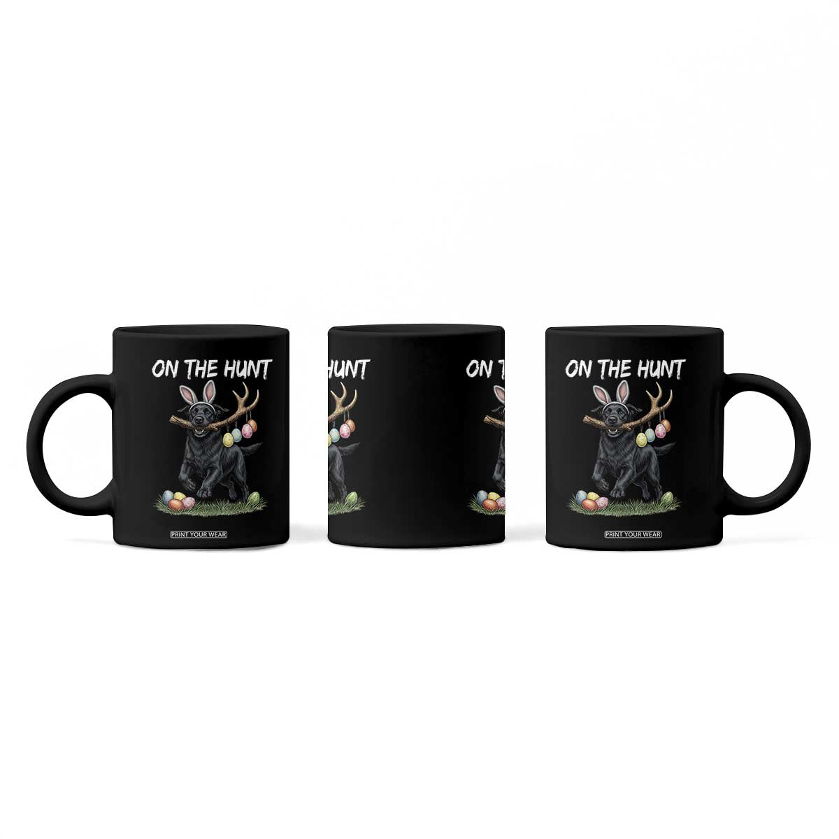 Funny Easter Hunting Dog Coffee Mug Labrador Bunny Ears On The Hunt TS12 Print Your Wear