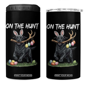 Funny Easter Hunting Dog 4 in 1 Can Cooler Tumbler Labrador Bunny Ears On The Hunt TS12 One Size: 16 oz Black Print Your Wear