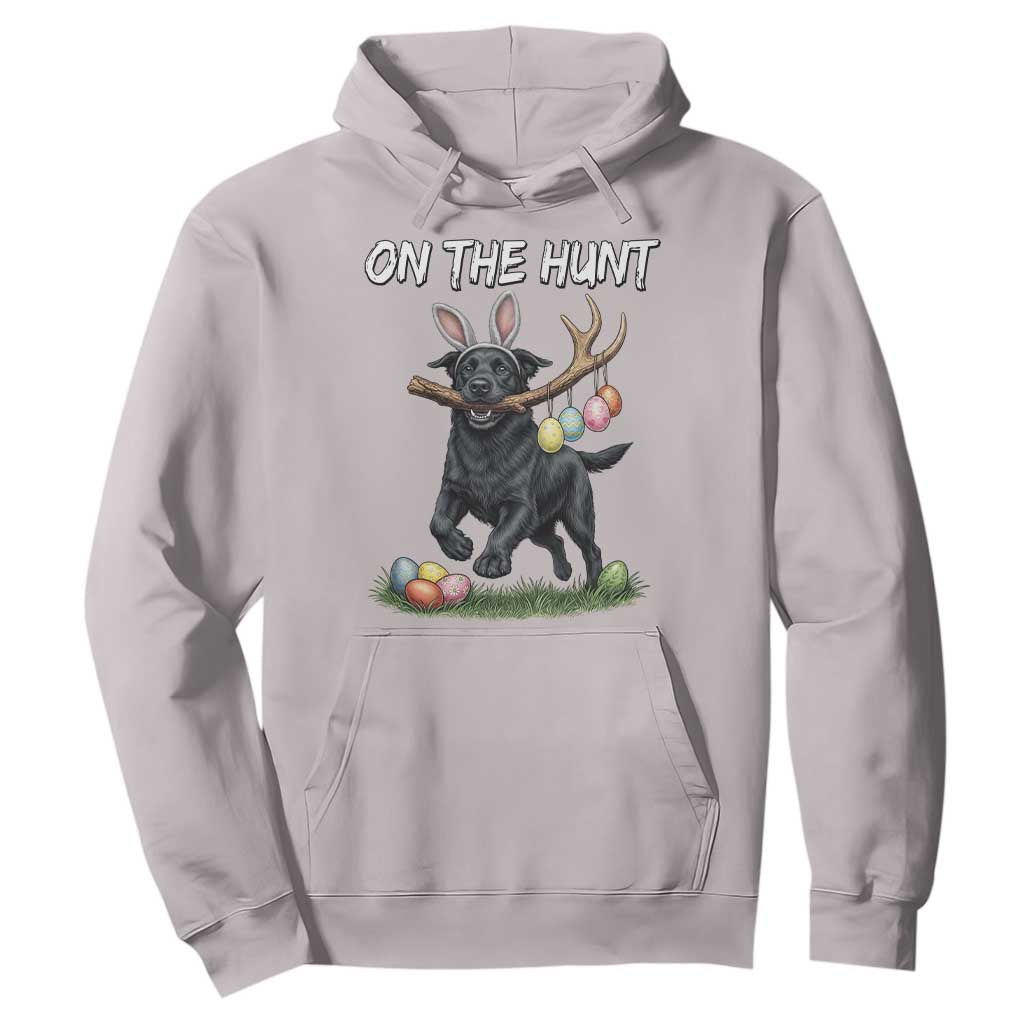 Funny Easter Hunting Dog Hoodie Labrador Bunny Ears On The Hunt TS12 Ice Gray Print Your Wear