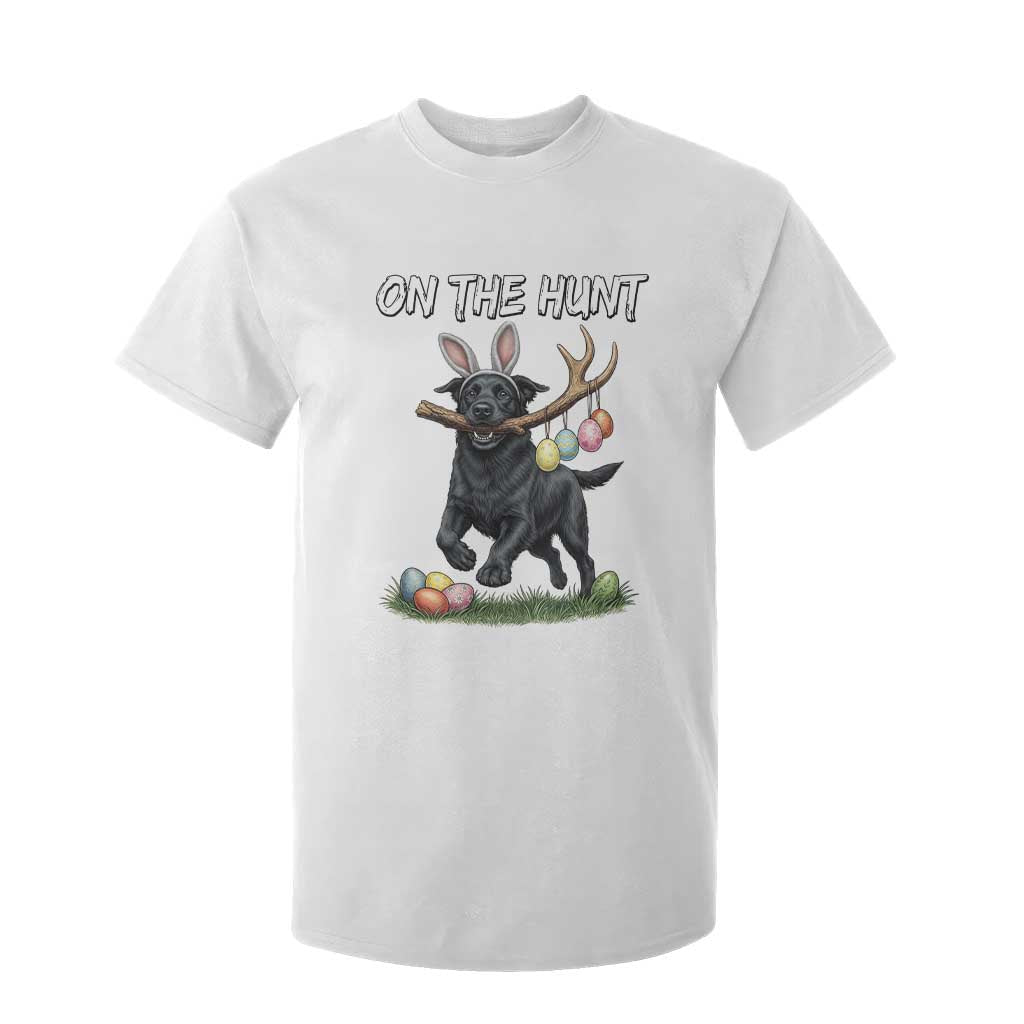 Funny Easter Hunting Dog T Shirt For Kid Labrador Bunny Ears On The Hunt TS12 White Print Your Wear