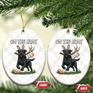 Funny Easter Hunting Dog Ceramic Ornament Labrador Bunny Ears On The Hunt TS12 Print Your Wear