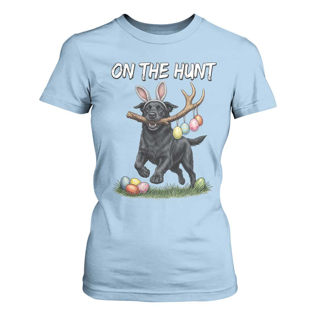 Funny Easter Hunting Dog T Shirt For Women Labrador Bunny Ears On The Hunt TS12 Light Blue Print Your Wear