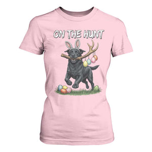 Funny Easter Hunting Dog T Shirt For Women Labrador Bunny Ears On The Hunt TS12 Light Pink Print Your Wear