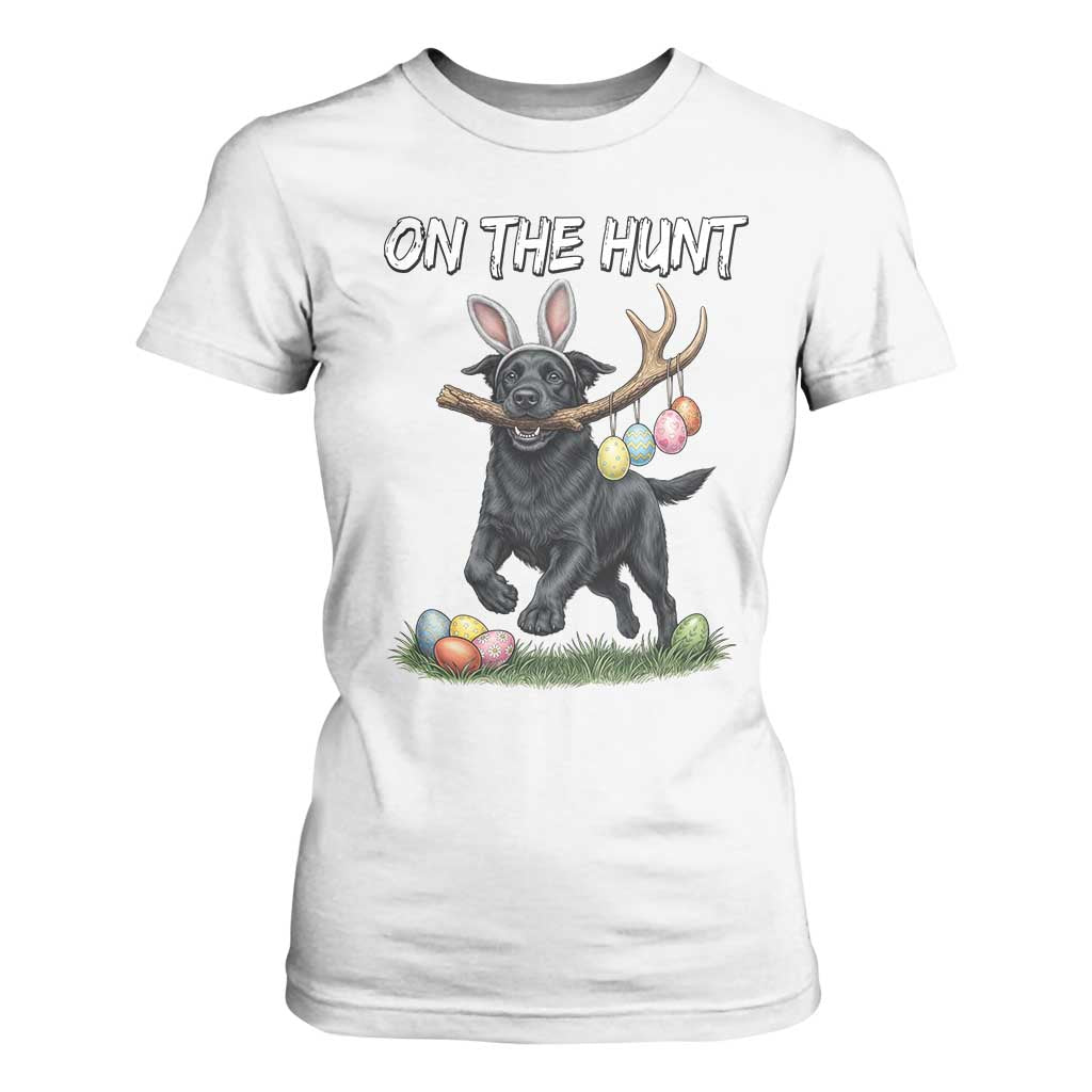 Funny Easter Hunting Dog T Shirt For Women Labrador Bunny Ears On The Hunt TS12 White Print Your Wear