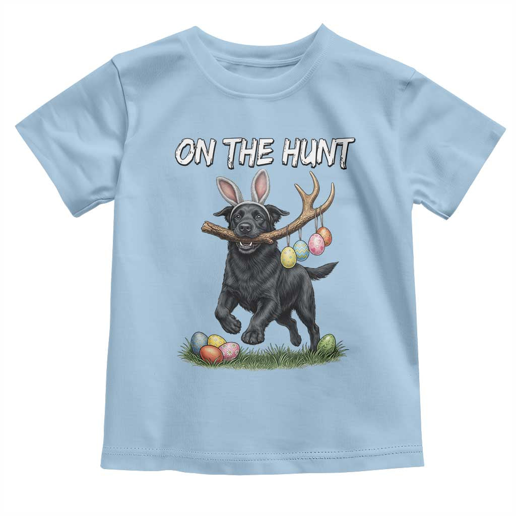Funny Easter Hunting Dog Toddler T Shirt Labrador Bunny Ears On The Hunt TS12 Light Blue Print Your Wear