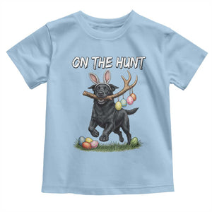 Funny Easter Hunting Dog Toddler T Shirt Labrador Bunny Ears On The Hunt TS12 Light Blue Print Your Wear
