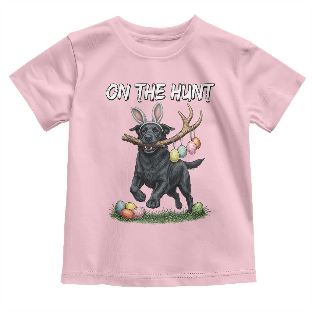 Funny Easter Hunting Dog Toddler T Shirt Labrador Bunny Ears On The Hunt TS12 Light Pink Print Your Wear