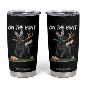 Funny Easter Hunting Dog Tumbler Cup Labrador Bunny Ears On The Hunt TS12 Black Print Your Wear
