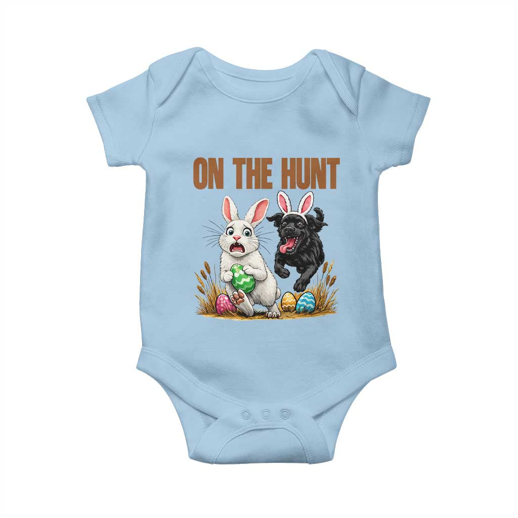 Funny Easter Labrador Bunny Ears Baby Onesie On The Hunt TS12 Light Blue Print Your Wear