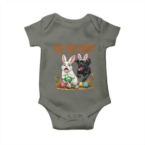 Funny Easter Labrador Bunny Ears Baby Onesie On The Hunt TS12 Military Green Print Your Wear