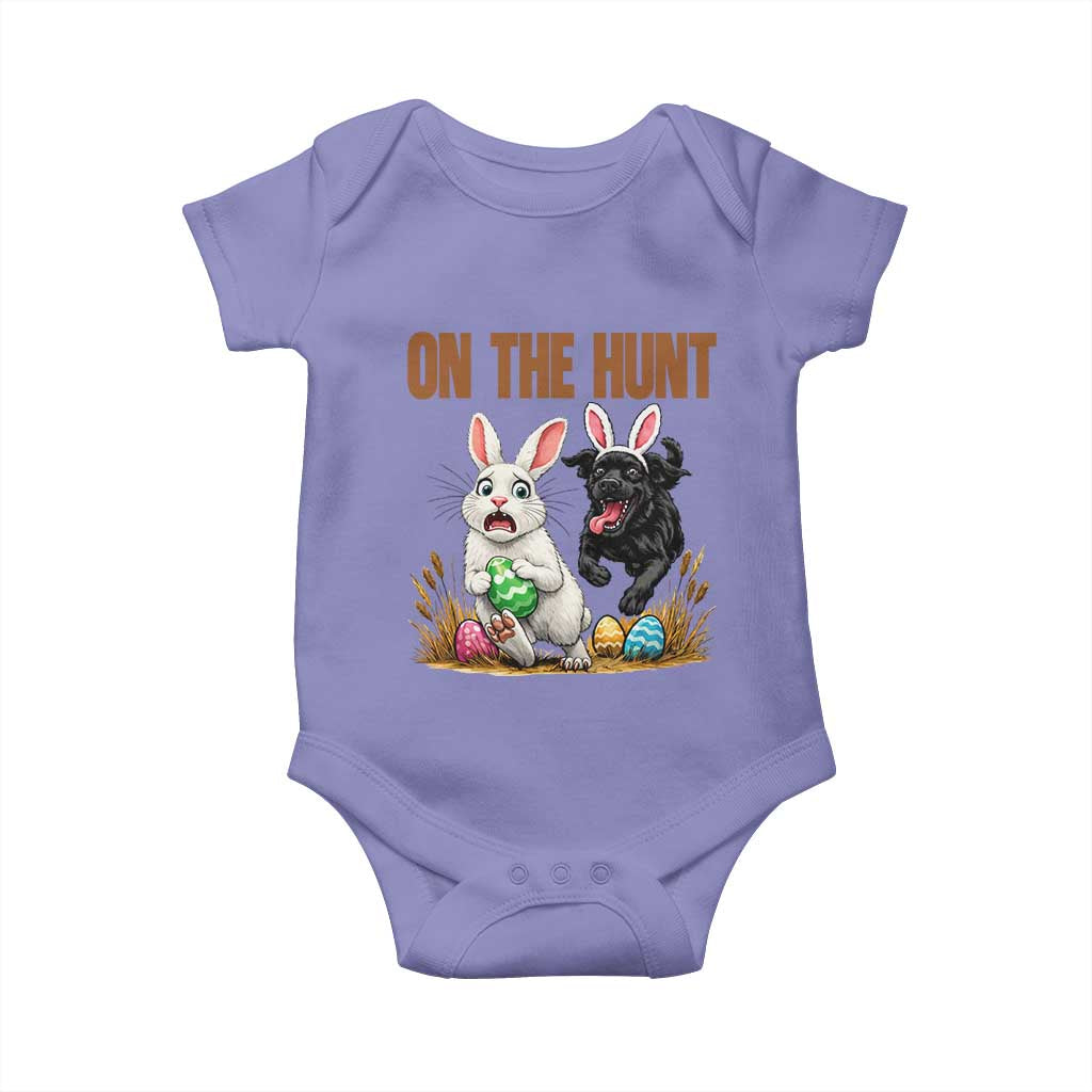 Funny Easter Labrador Bunny Ears Baby Onesie On The Hunt TS12 Violet Print Your Wear