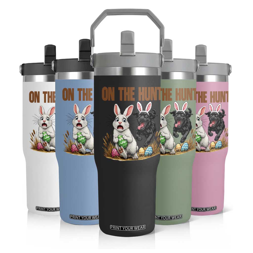 Funny Easter Labrador Bunny Ears Flip Straw Tumbler On The Hunt TS12 Print Your Wear