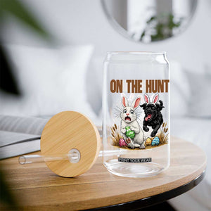 Funny Easter Labrador Bunny Ears Glass Can On The Hunt TS12 Print Your Wear