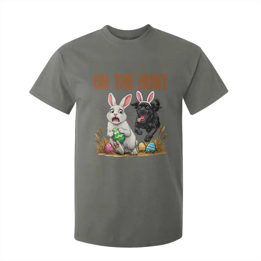 Funny Easter Labrador Bunny Ears T Shirt For Kid On The Hunt TS12 Military Green Print Your Wear
