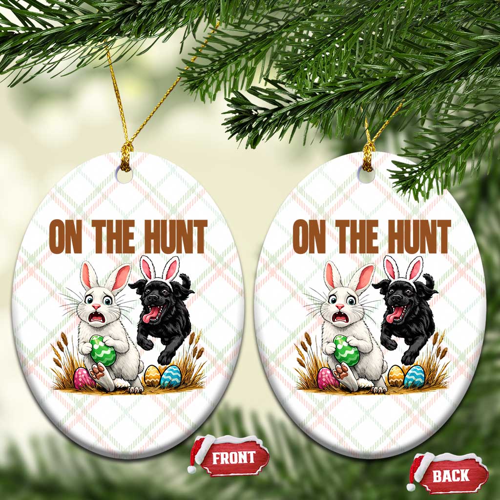 Funny Easter Labrador Bunny Ears Ceramic Ornament On The Hunt TS12 Print Your Wear