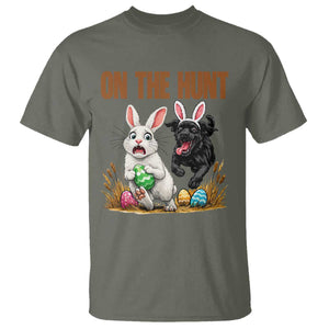 Funny Easter Labrador Bunny Ears T Shirt On The Hunt TS12 Military Green Print Your Wear