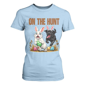 Funny Easter Labrador Bunny Ears T Shirt For Women On The Hunt TS12 Light Blue Print Your Wear
