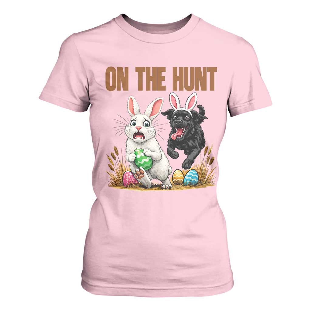 Funny Easter Labrador Bunny Ears T Shirt For Women On The Hunt TS12 Light Pink Print Your Wear