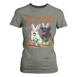 Funny Easter Labrador Bunny Ears T Shirt For Women On The Hunt TS12 Military Green Print Your Wear