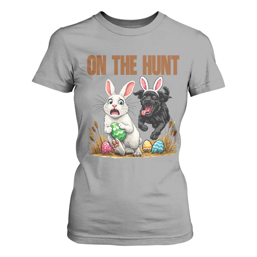 Funny Easter Labrador Bunny Ears T Shirt For Women On The Hunt TS12 Sport Gray Print Your Wear