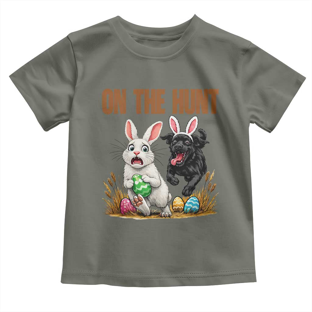Funny Easter Labrador Bunny Ears Toddler T Shirt On The Hunt TS12 Military Green Print Your Wear