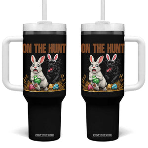 Funny Easter Labrador Bunny Ears Tumbler With Handle On The Hunt TS12 One Size: 40 oz Black Print Your Wear