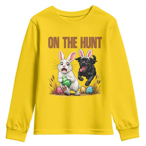 Funny Easter Labrador Bunny Ears Youth Sweatshirt On The Hunt TS12 Daisy Print Your Wear