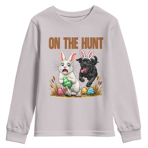 Funny Easter Labrador Bunny Ears Youth Sweatshirt On The Hunt TS12 Ice Gray Print Your Wear
