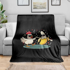 Funny Banana Chicken Dance Throw Blanket Chaos Dance Meme Graphic TS12 Print Your Wear