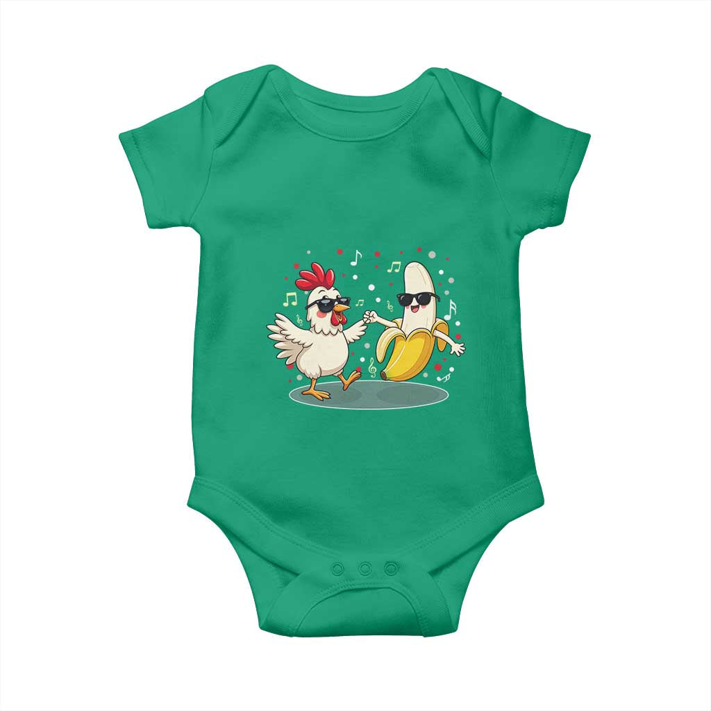 Funny Banana Chicken Dance Baby Onesie Chaos Dance Meme Graphic TS12 Irish Green Print Your Wear