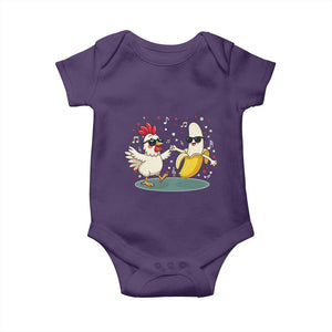 Funny Banana Chicken Dance Baby Onesie Chaos Dance Meme Graphic TS12 Purple Print Your Wear
