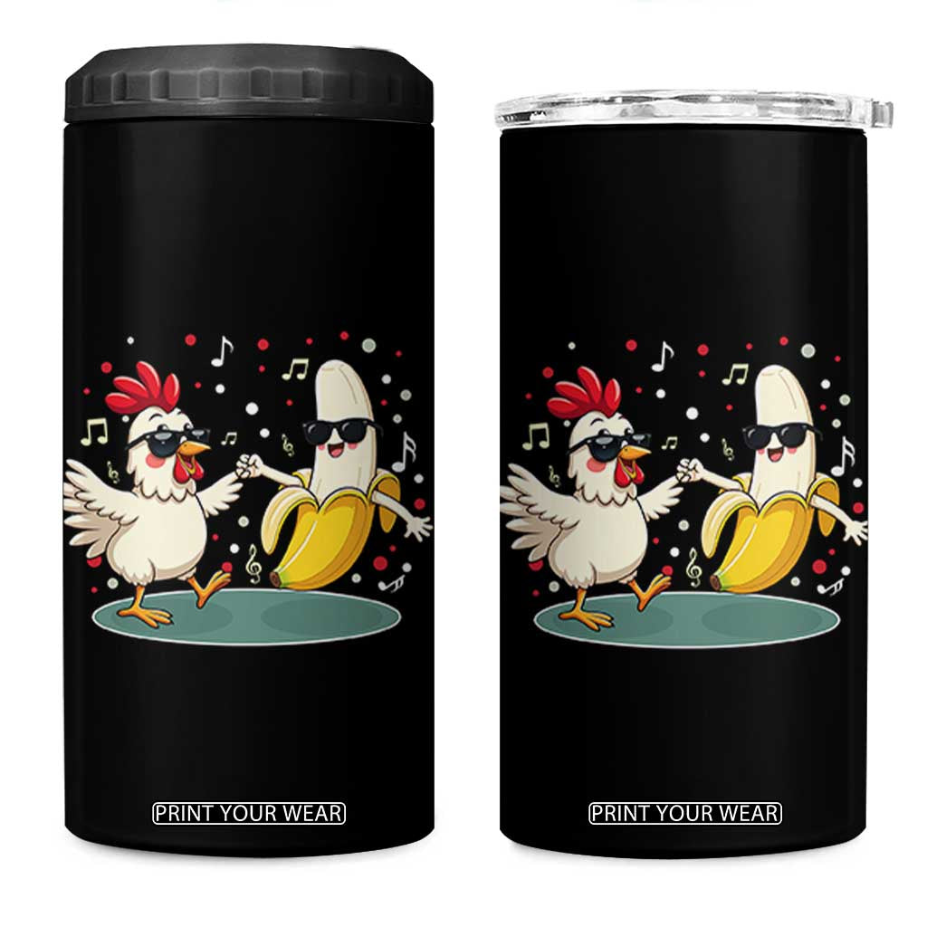 Funny Banana Chicken Dance 4 in 1 Can Cooler Tumbler Chaos Dance Meme Graphic TS12 One Size: 16 oz Black Print Your Wear