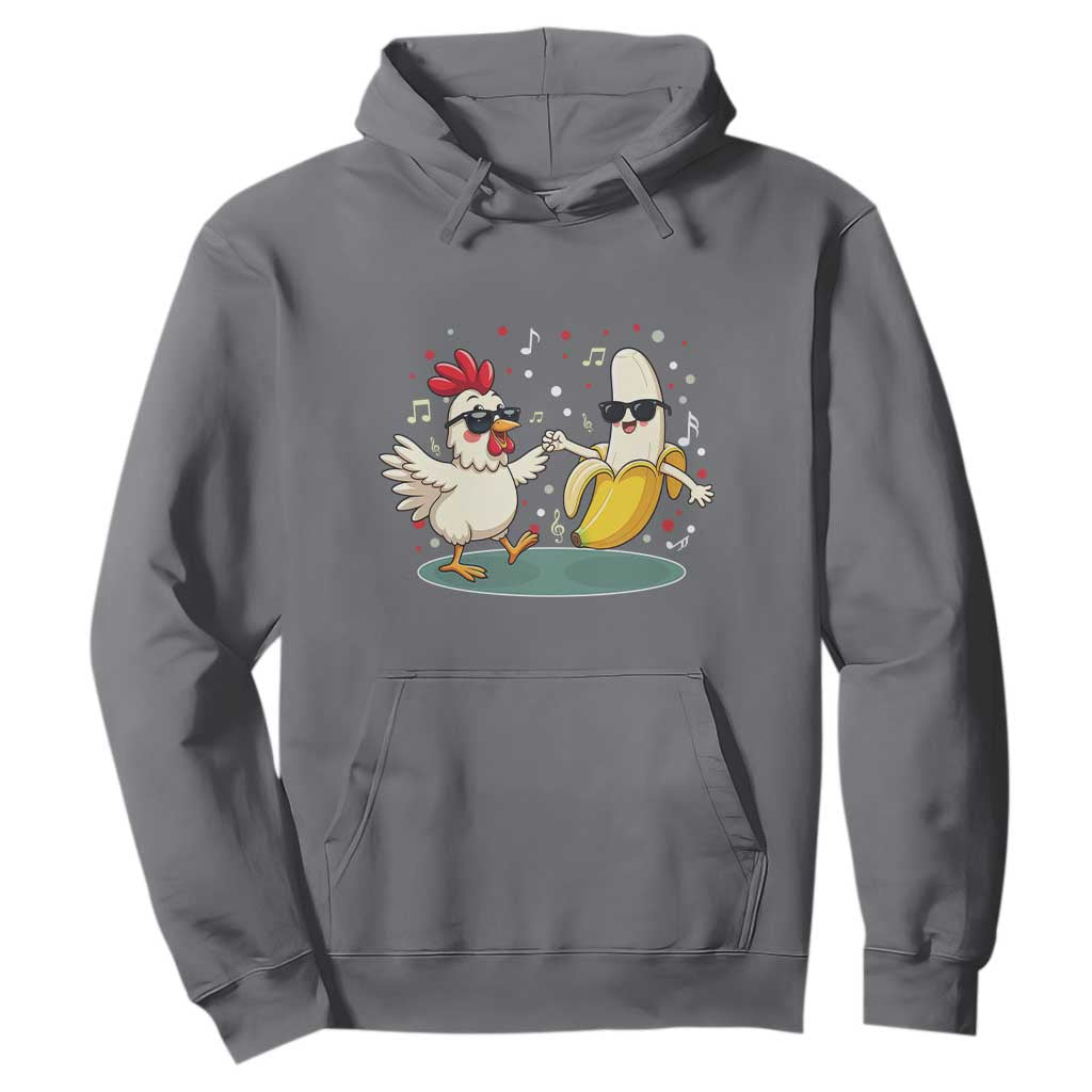 Funny Banana Chicken Dance Hoodie Chaos Dance Meme Graphic TS12 Charcoal Print Your Wear