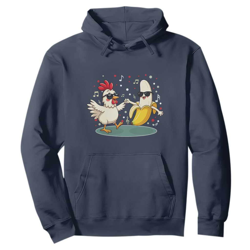 Funny Banana Chicken Dance Hoodie Chaos Dance Meme Graphic TS12 Navy Print Your Wear