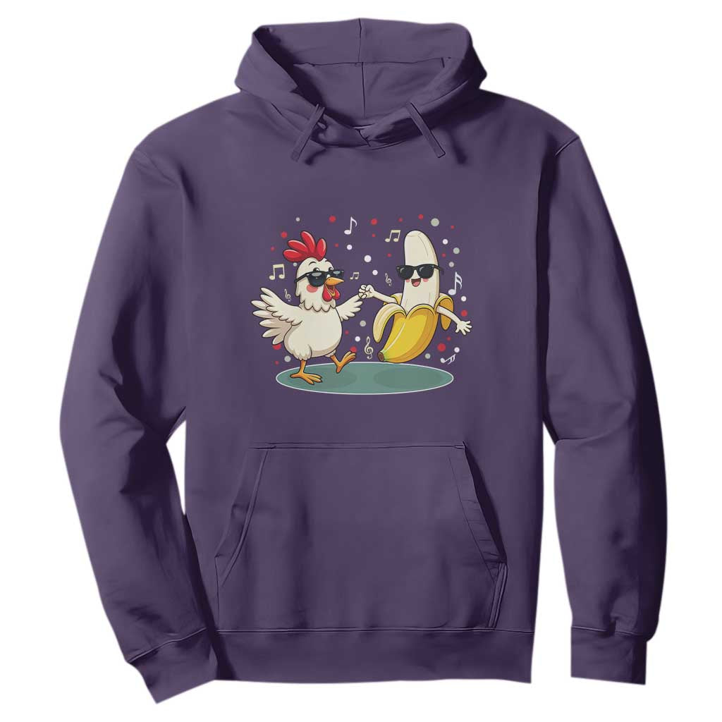 Funny Banana Chicken Dance Hoodie Chaos Dance Meme Graphic TS12 Purple Print Your Wear