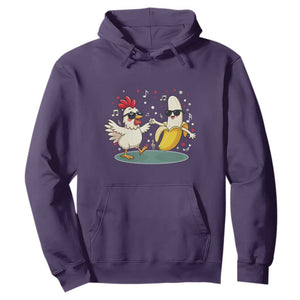 Funny Banana Chicken Dance Hoodie Chaos Dance Meme Graphic TS12 Purple Print Your Wear
