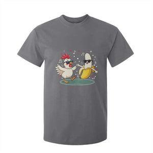 Funny Banana Chicken Dance T Shirt For Kid Chaos Dance Meme Graphic TS12 Charcoal Print Your Wear