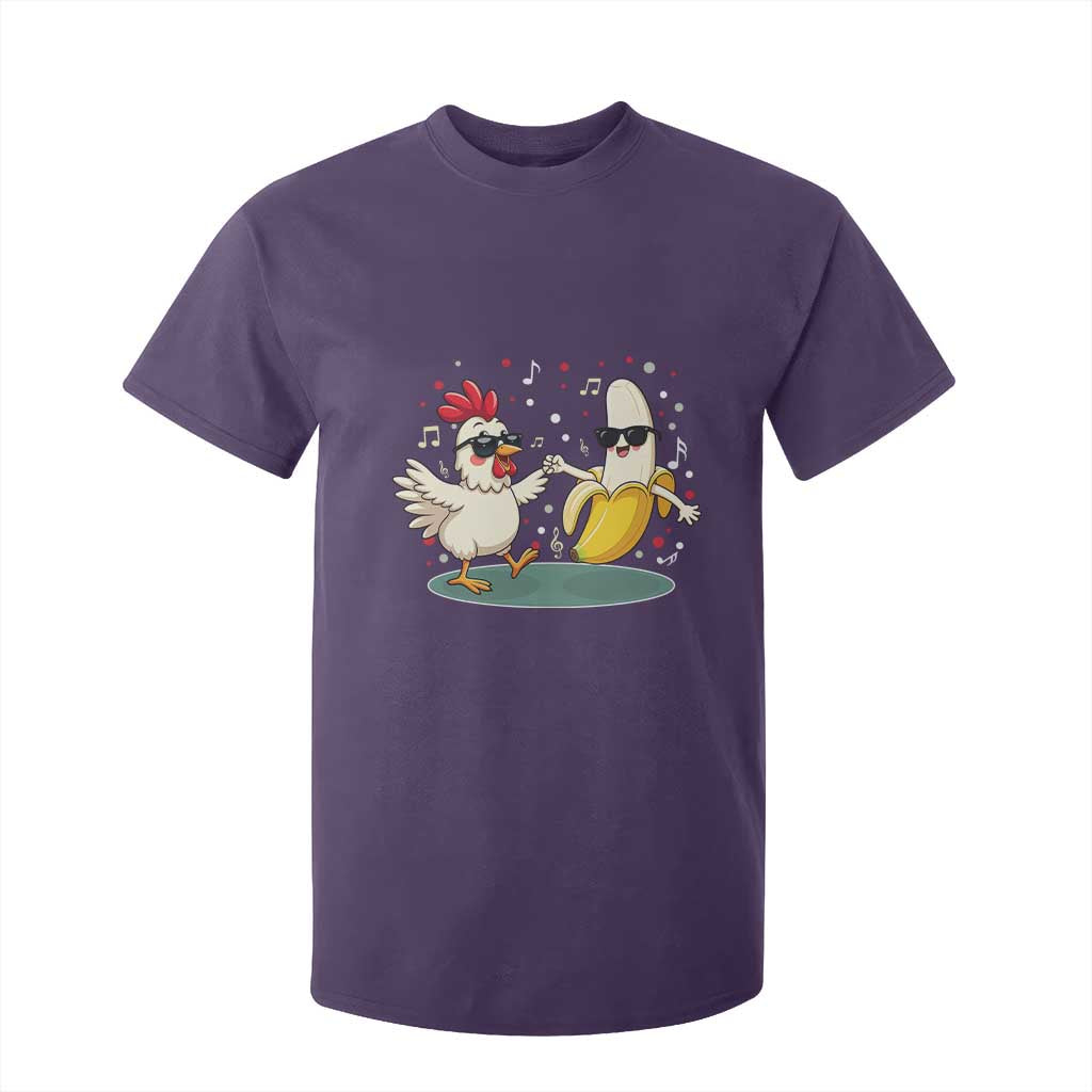Funny Banana Chicken Dance T Shirt For Kid Chaos Dance Meme Graphic TS12 Purple Print Your Wear