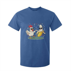 Funny Banana Chicken Dance T Shirt For Kid Chaos Dance Meme Graphic TS12 Royal Blue Print Your Wear