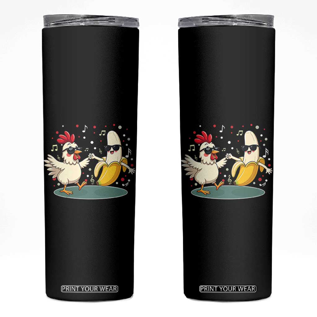 Funny Banana Chicken Dance Skinny Tumbler Chaos Dance Meme Graphic TS12 Black Print Your Wear