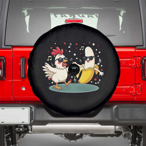 Funny Banana Chicken Dance Spare Tire Cover Chaos Dance Meme Graphic TS12 Black Print Your Wear