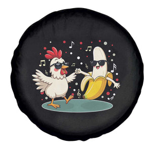 Funny Banana Chicken Dance Spare Tire Cover Chaos Dance Meme Graphic TS12 Print Your Wear