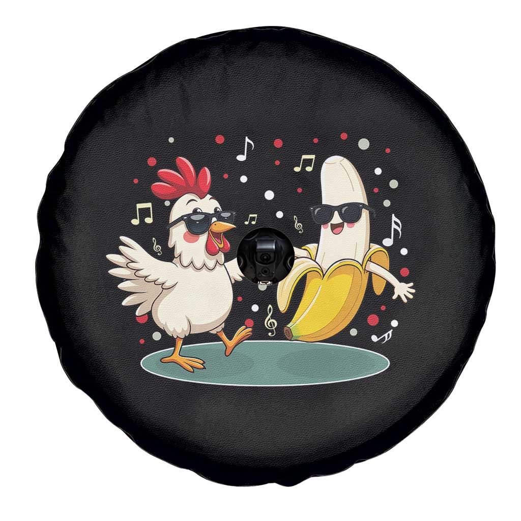 Funny Banana Chicken Dance Spare Tire Cover Chaos Dance Meme Graphic TS12 Print Your Wear