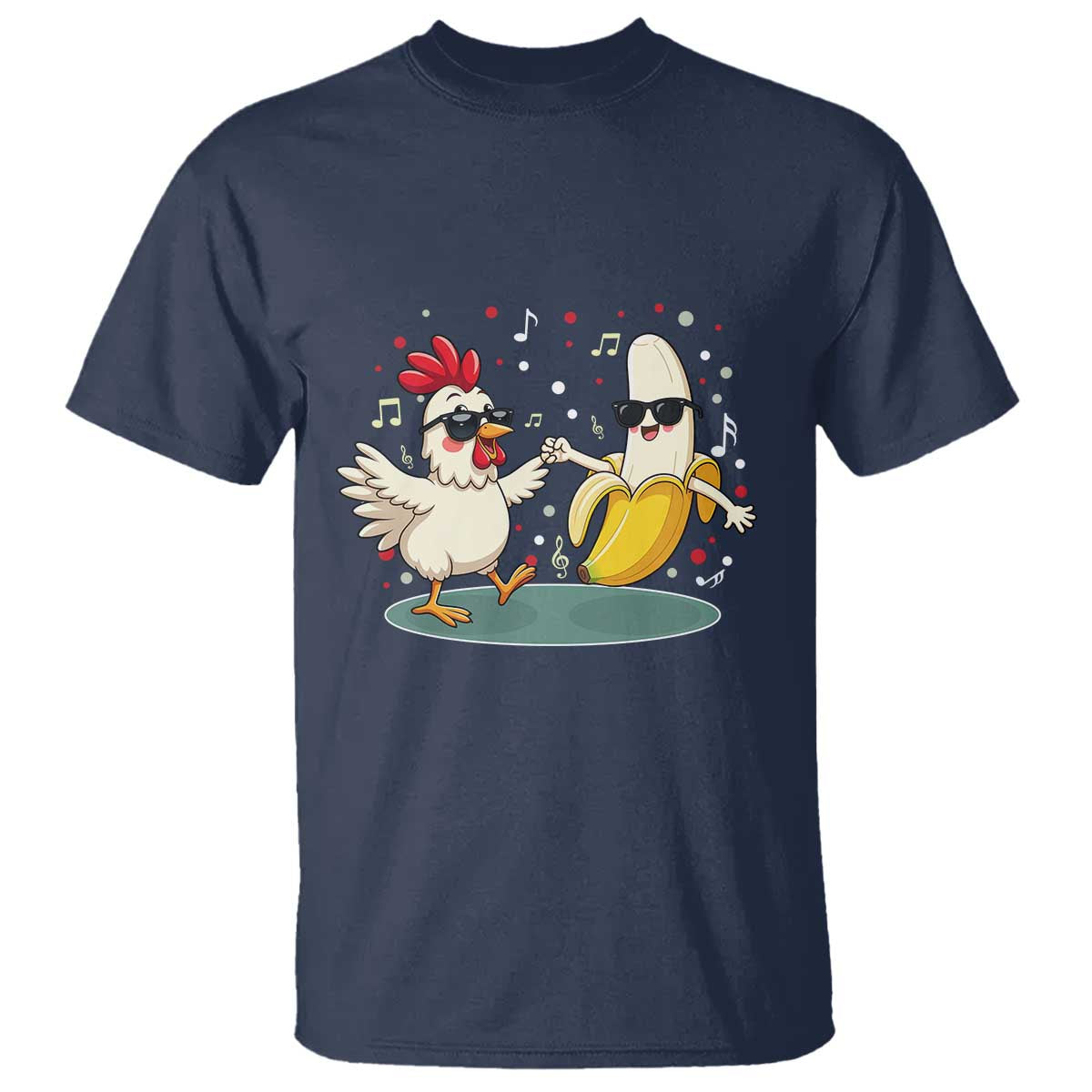 Funny Banana Chicken Dance T Shirt Chaos Dance Meme Graphic TS12 Navy Print Your Wear