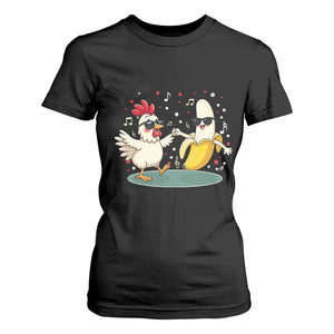 Funny Banana Chicken Dance T Shirt For Women Chaos Dance Meme Graphic TS12 Black Print Your Wear