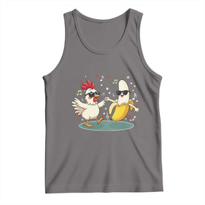 Funny Banana Chicken Dance Tank Top Chaos Dance Meme Graphic TS12 Deep Heather Print Your Wear