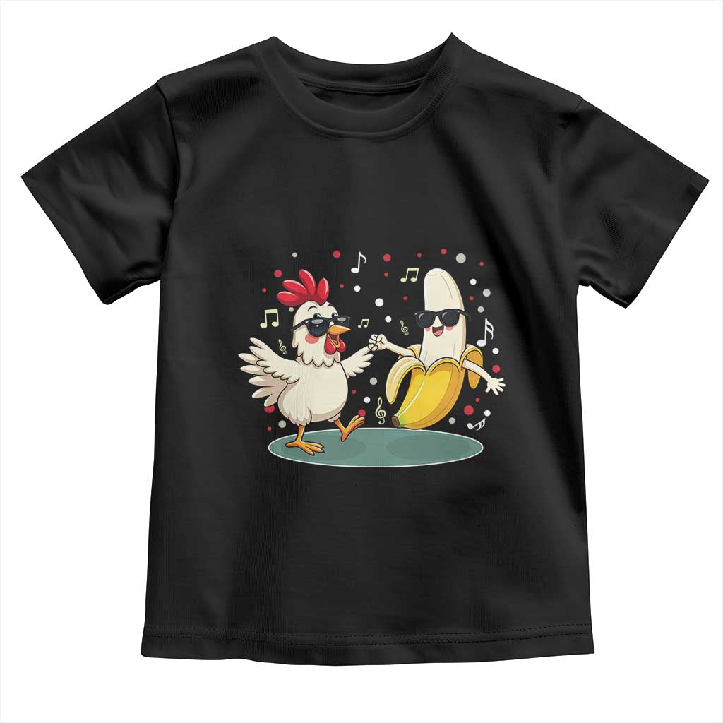 Funny Banana Chicken Dance Toddler T Shirt Chaos Dance Meme Graphic TS12 Black Print Your Wear