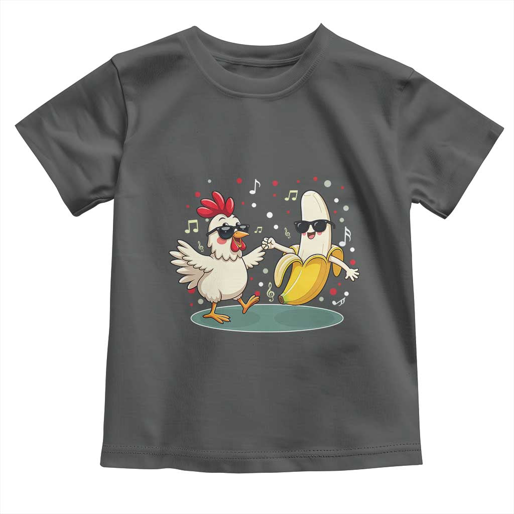 Funny Banana Chicken Dance Toddler T Shirt Chaos Dance Meme Graphic TS12 Dark Heather Print Your Wear